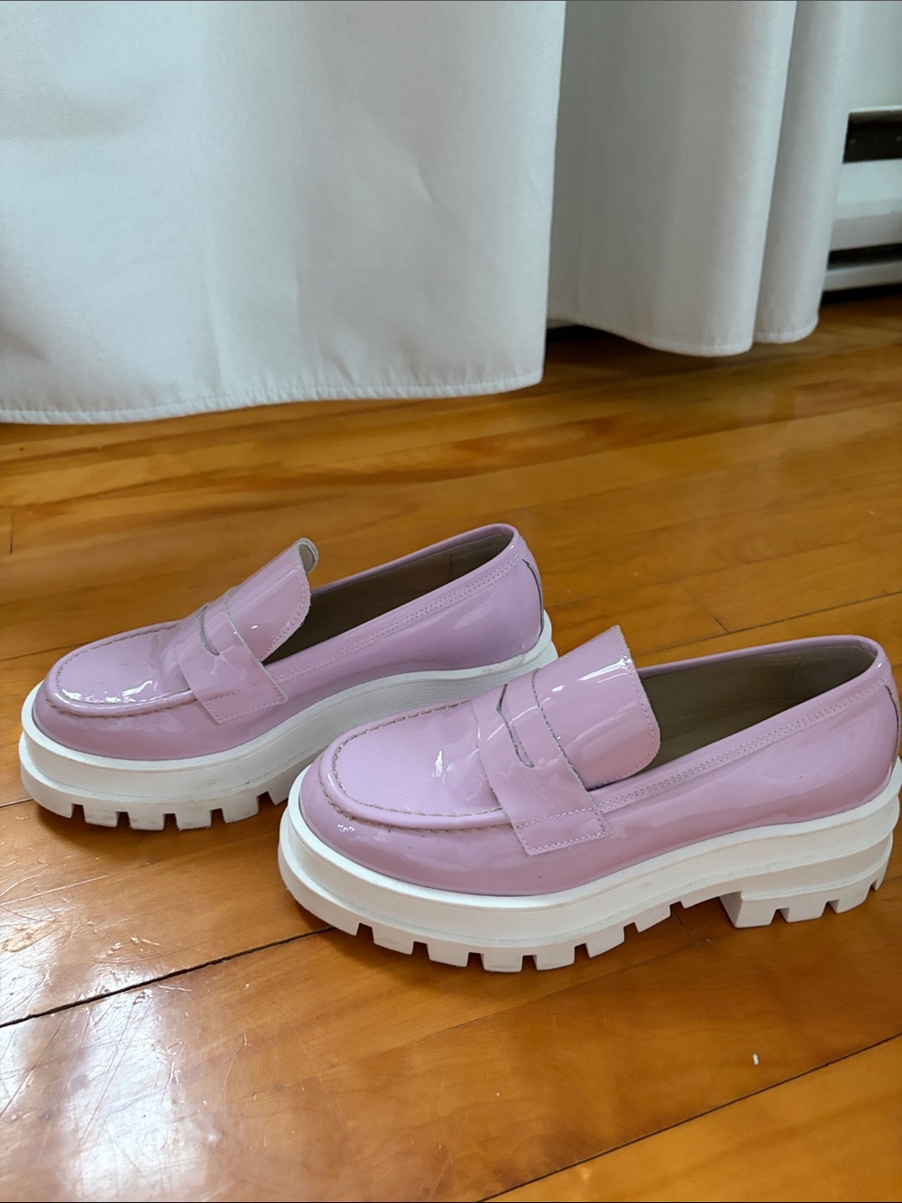 L'INTERVALLE Pastel Pink Patent Platform Loafers - Picture 5 of 5